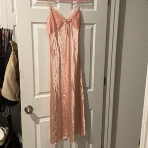Pink satin nightgown
